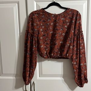 Blue Rain crop long sleeve